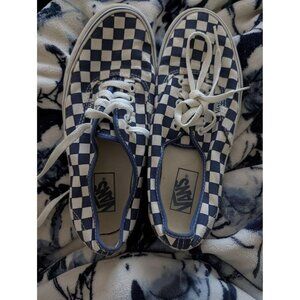 Navy blue checkered vans